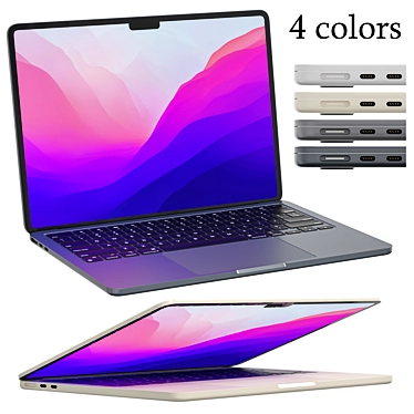 Sleek MacBook Air M2 2022 3D model image 1 