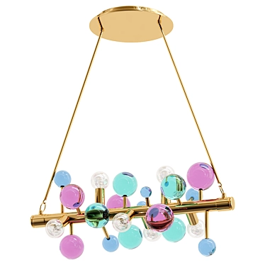 Modern Globe Linear Chandelier Fixture 3D model image 1 