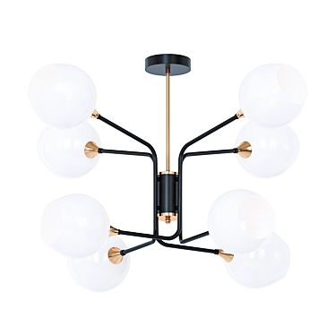 Modern Black Ceiling Light Fixture 3D model image 1 