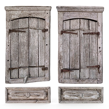 Vintage Wooden Shutters 3D Scan 3D model image 1 