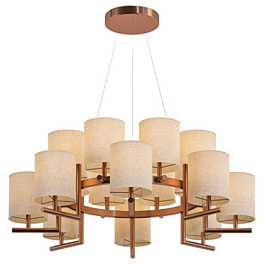 Luxury Two-Tier Chandelier Model 3D model image 1 