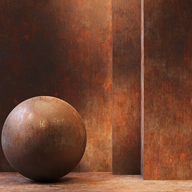 Rustic Metal PBR Texture Set 3D model image 1 