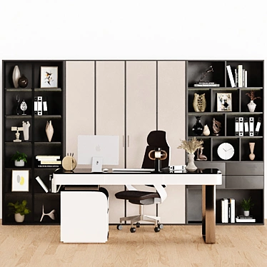 Modern Home Office Tech Set 3D model image 1 