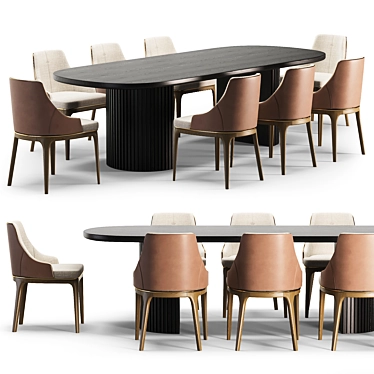 Modern Dining Set Package 3D model image 1 