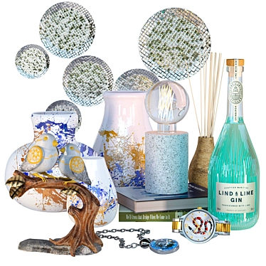 3D Decor Set with Vases 3D model image 1 