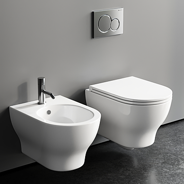 Speed Collection Wall-Hung Ceramic WC & Bidet 3D model image 1 