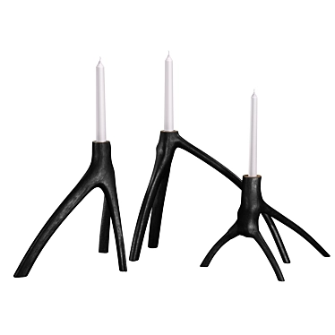 Scandi Decor Candle Holder Set 3D model image 1 