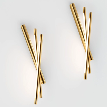 Elegant Brass LED Wall Light 3D model image 1 