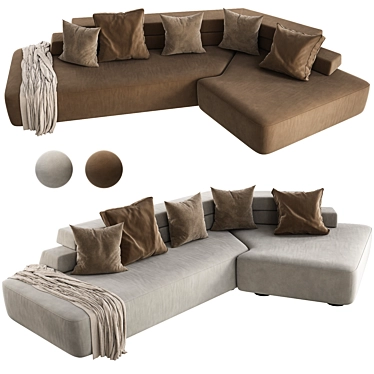 Contemporary 3D Rift L Sofa 3D model image 1 