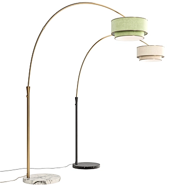 Elegant Arched Floor Lamp, 2 Colors 3D model image 1 