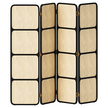 Handwoven Rattan Room Divider 3D model image 1 