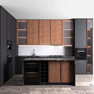 Customizable Neo Kitchen Set 3D model image 1 