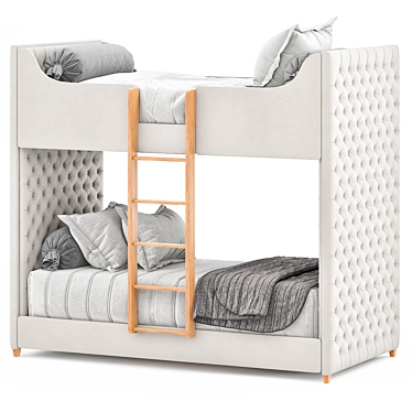 Modern Two-Level Bunk Bed 3D model image 1 