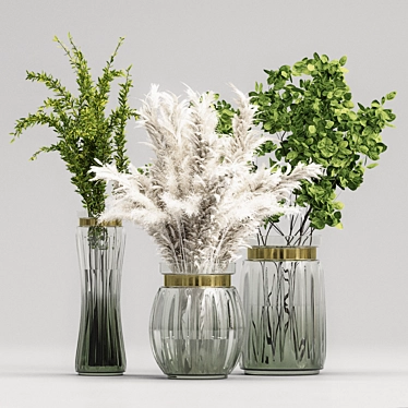 Branches & Pampas Decor Bundle 3D model image 1 