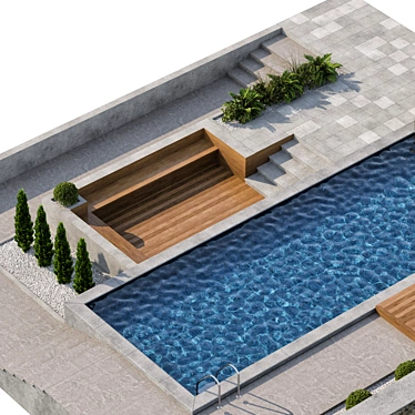 Luxury Pool 3D Model 3D model image 1 