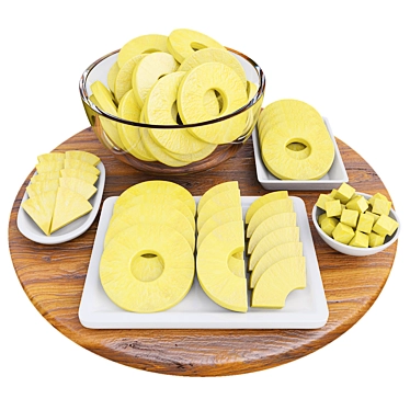 Fresh-Picked Pineapple Slices 3D Model 3D model image 1 