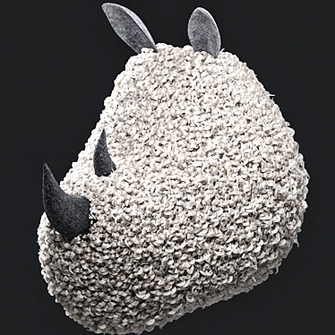 Rhino Head Wall Plush 3D model image 1 