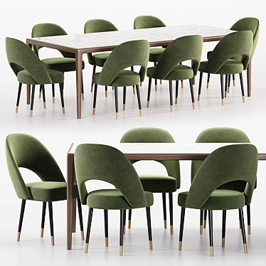 Modern Dining Set 6 Collection 3D model image 1 