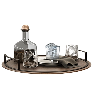 Vintage Whiskey Tray Set 3D model image 1 