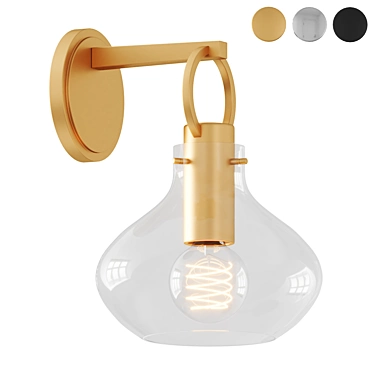 Cassie Sconce: Aged Brass Elegance 3D model image 1 