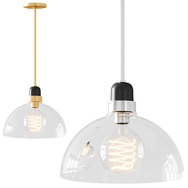 Gleaming Caladan Pendant in Aged Brass 3D model image 1 