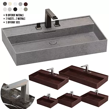  Modern Washbasin Set with Grohe Allure Faucets 3D model image 1 