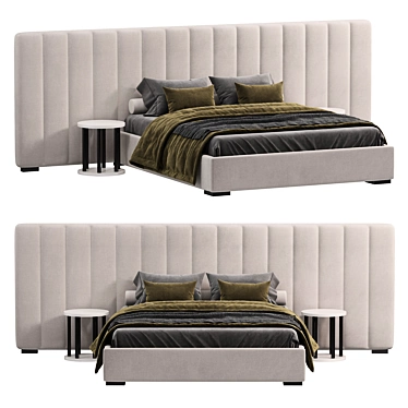 Sleek Modern RH Modena Bed 3D model image 1 