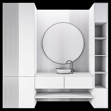 Modular Bathroom Storage Set 3D model image 1 