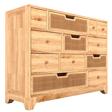 Rattan Webbed Multi Chest of Drawers