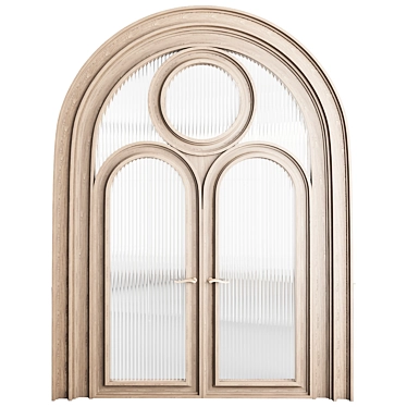 Elegant Arched Door Set 3D model image 1 