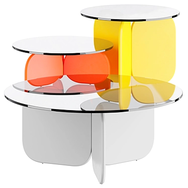  Glass Round Coffee Table "La Isla 3D model image 1 