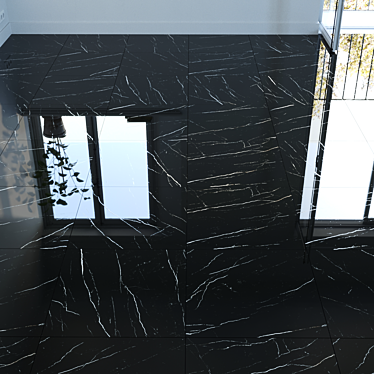 Elite Black Marble Tile Set 3D model image 1 