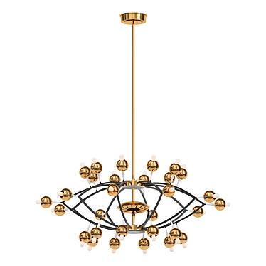 Elegant Stilnovo Chandelier Italy 1950 3D model image 1 