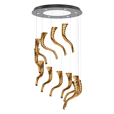 Elegant Glass Suspension Lamp 3D model image 1 