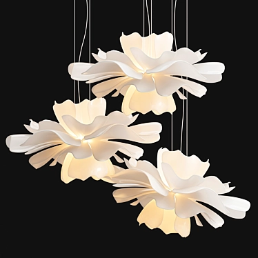 Flower Petal Pendant Light 3D model image 1 