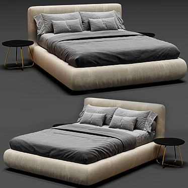 Luxurious Flou Merkurio Bed Frame 3D model image 1 