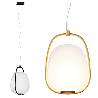 Opal Glass Pendant Lighting Fixture 3D model image 1 
