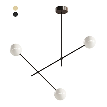 Sharm 3 Brass Pendant Lights 3D model image 1 