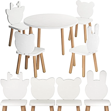 Rume Kids Table Chair Set 3D model image 1 