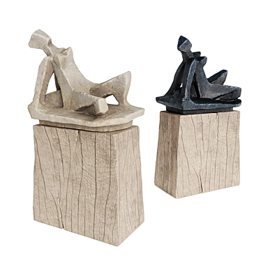 Cubist Pose Woman Sculpture 3D model image 1 