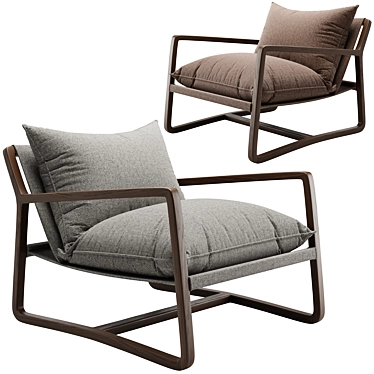 Elegant Ivory Accent Chair 3D model image 1 