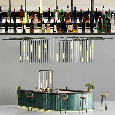 Luxury Hotel Bar Setup 3D model image 1 