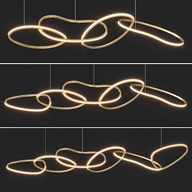 Intersecting LED Ring Installation 3D model image 1 