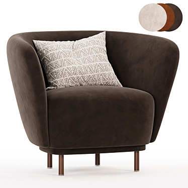 Luxury Dandy Armchair in Gray 3D model image 1 