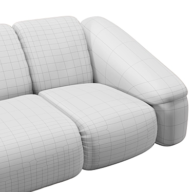 Comfortably Chic Puffer Sofa 3D model image 1 