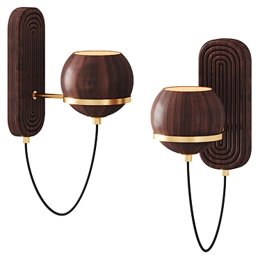  Modern Luxe Wood Wall Sconce 3D model image 1 