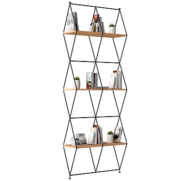 Space-Saving Storage Divider Rack 3D model image 1 