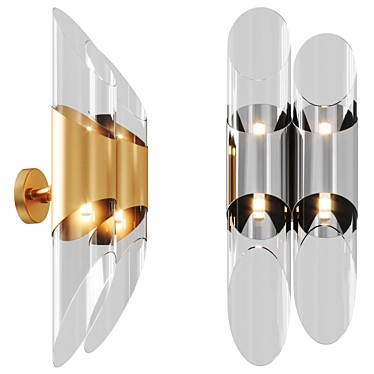 Elegant Bamboo Wall Sconce 3D model image 1 