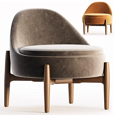 Minotti SENDAI Fabric Chair: Elegant & Contemporary 3D model image 1 