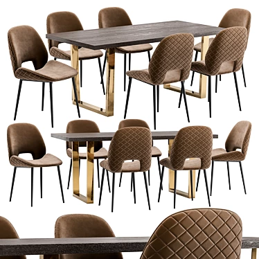 Modern Dining Chair and Table 3D model image 1 